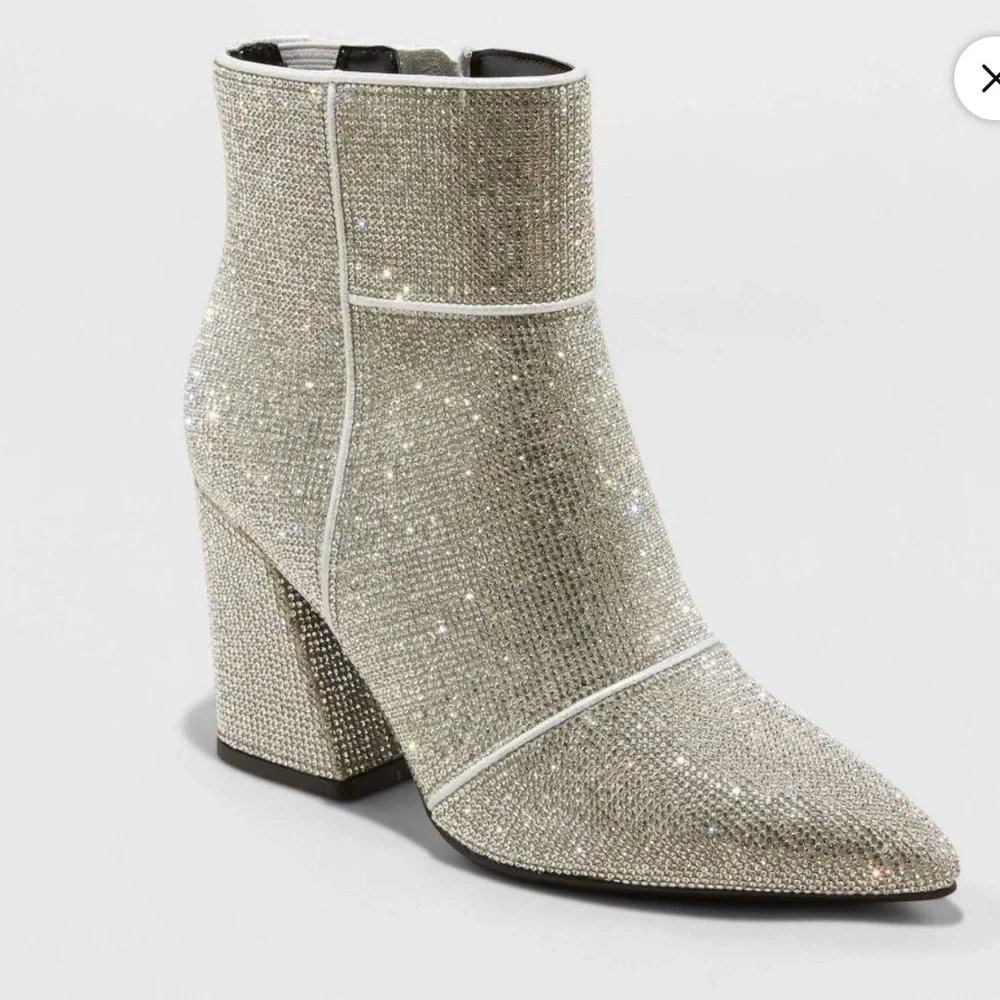 Silver Ankle Boots (new with box) - Picture 2 of 3